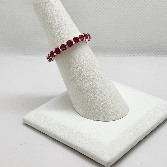 Brand New Sterling Silver 925 Pink Eternity Ring - Picture 1 of 5